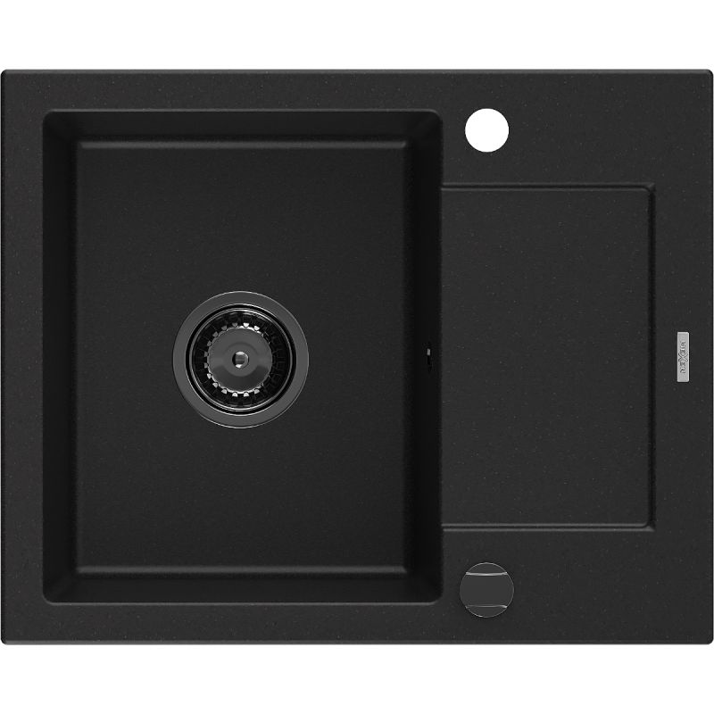 Zlewozmywak wpuszczany Mexen Enzo 1-komorowy czarny 576x465 mm - 6506571005-77-G 1 szt.