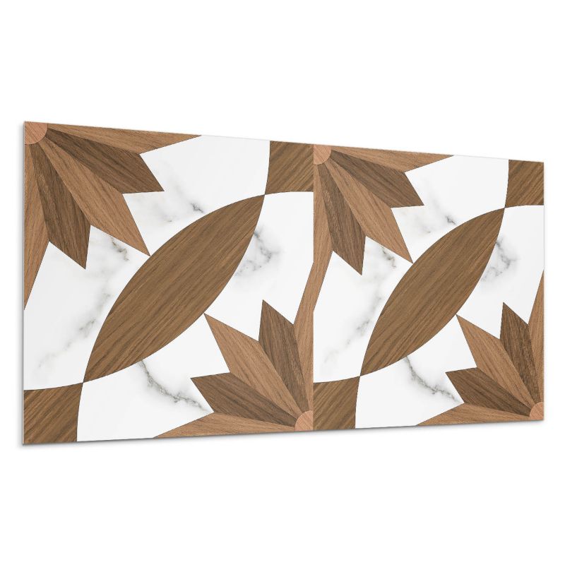 Panel samoprzylepny Wallfluent 100x50 cm Drewniane motywy w geometrycznym stylu 1 szt.