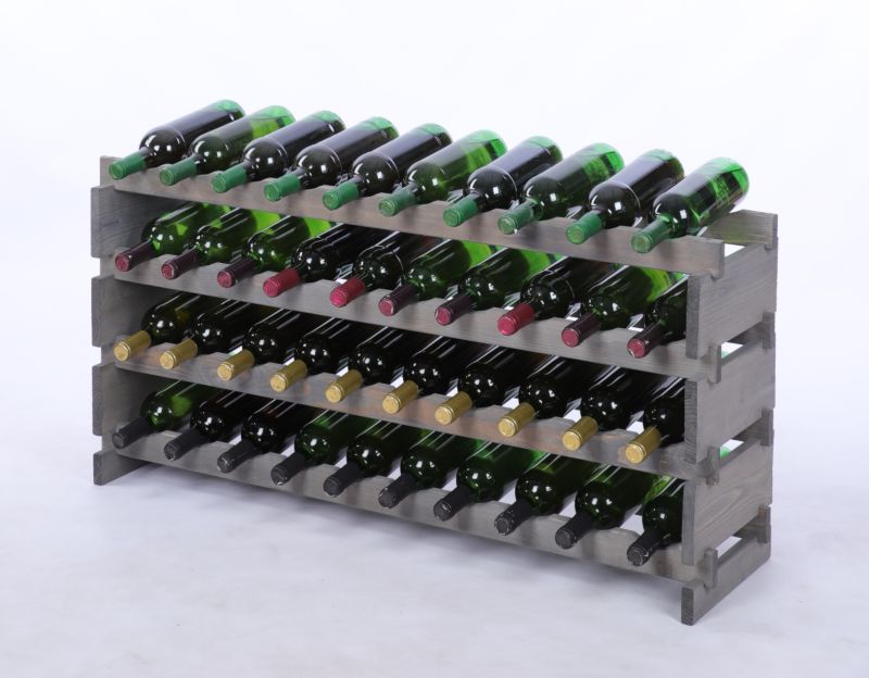 Stojak na wino MODO24 regał modułowy na butelki 4 leżnie x 10 butelek montaż bez narzędzi impregnacja szara 1 szt.