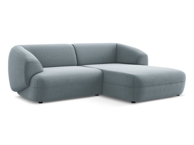 Narożnik prawostronny LaMiaSofa RIMINI z tkaniny welwetowej 230x98 cm jasny niebieski 1 szt.
