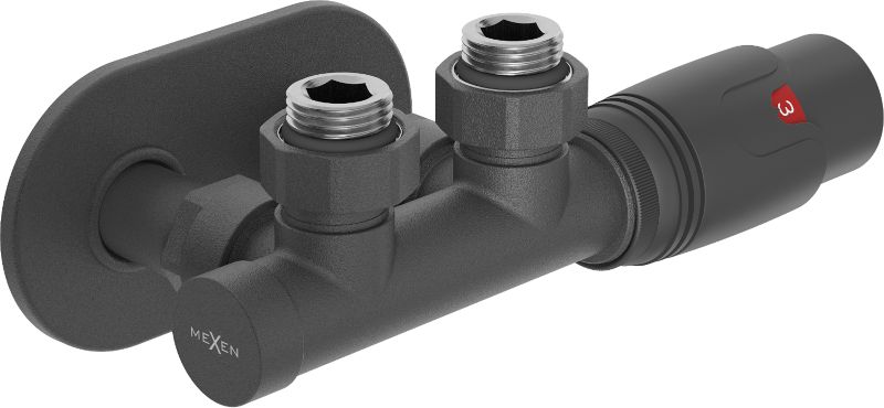 Zestaw termostatyczny kątowy Mexen G00 antracyt W907-900-905-66 1 szt.