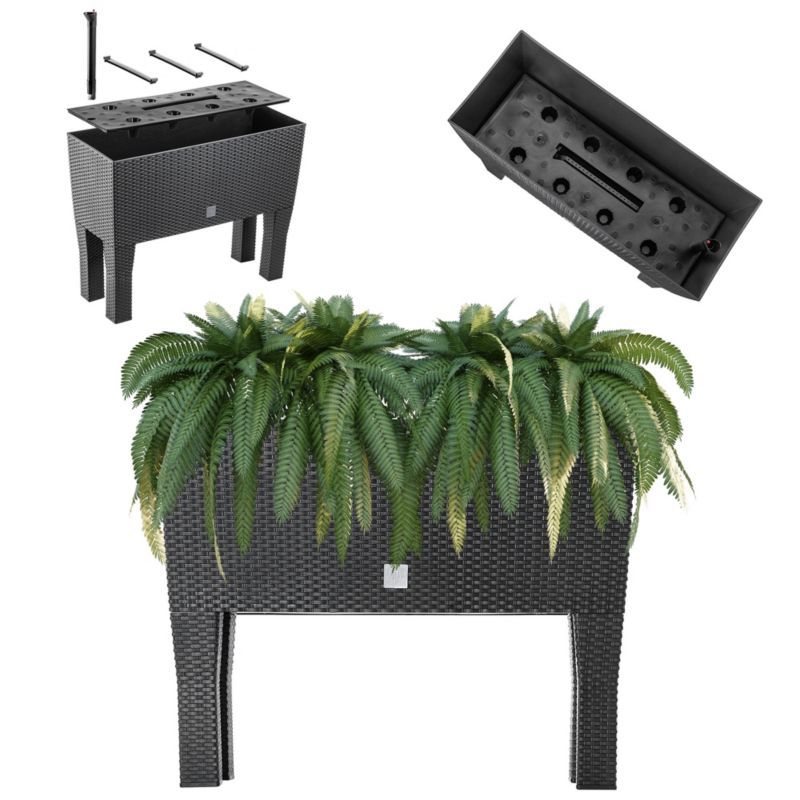 Donica KADAX Skrzynka 80cm Wkład Nóżkach Antracyt 1szt.