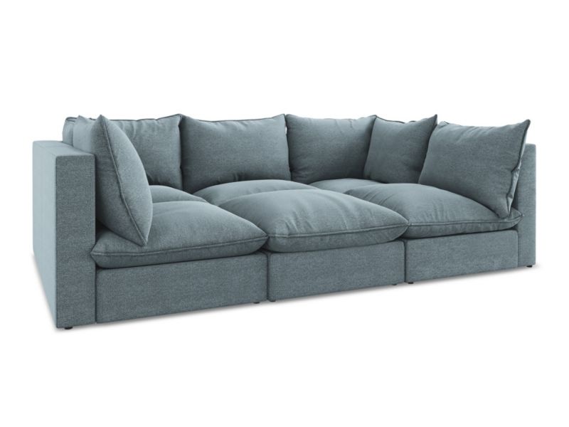 3-osobowa kanapa modułowa LaMiaSofa RAVENNA z tkaniny bouclé 255x180 cm jeans 1 szt.