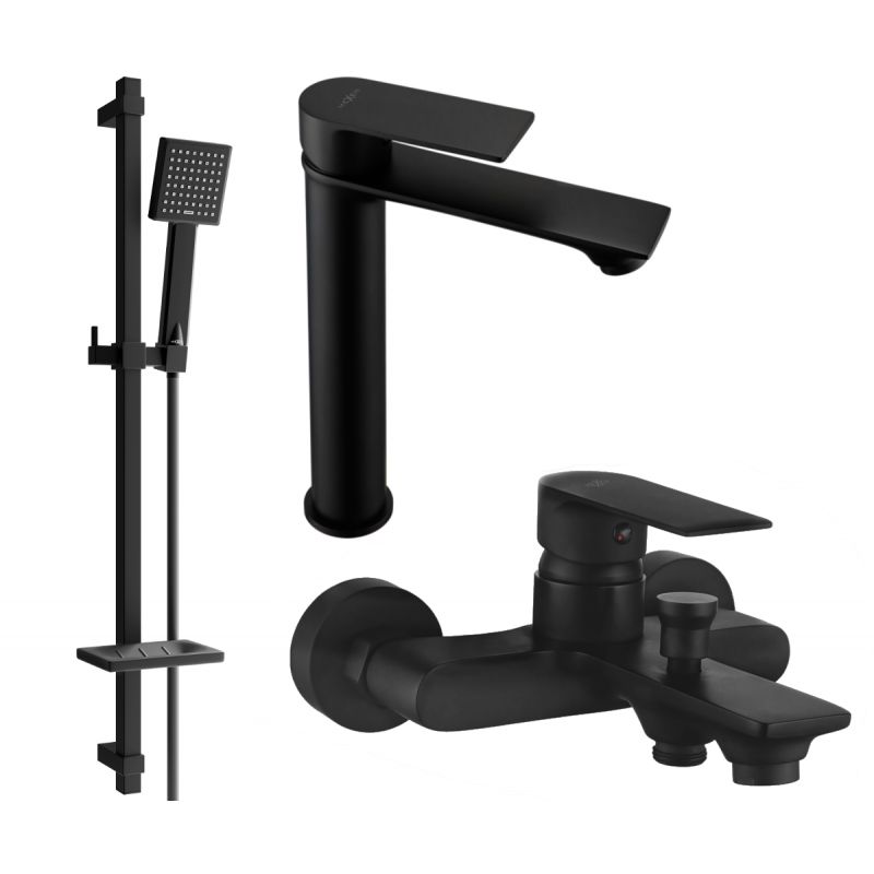 Zestaw wannowy Mexen Royo czarny 72213DQ45-70 1 szt.