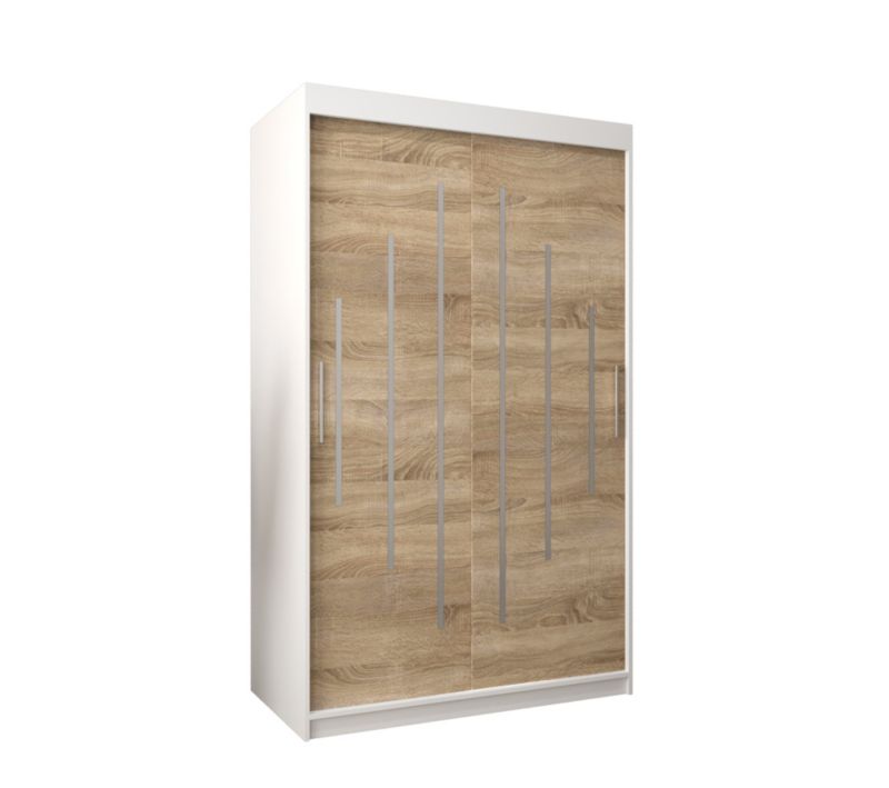 Szafa przesuwna Garderoba Abiks YORK 120 biały/sonoma 1 szt.