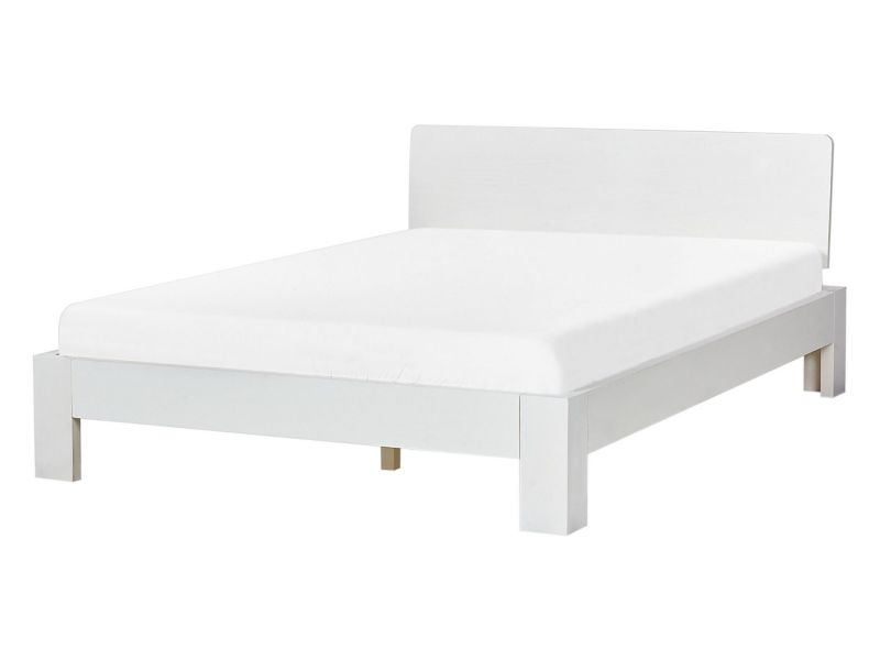 Łóżko drewniane 140 x 200 cm białe Royan 1 szt.