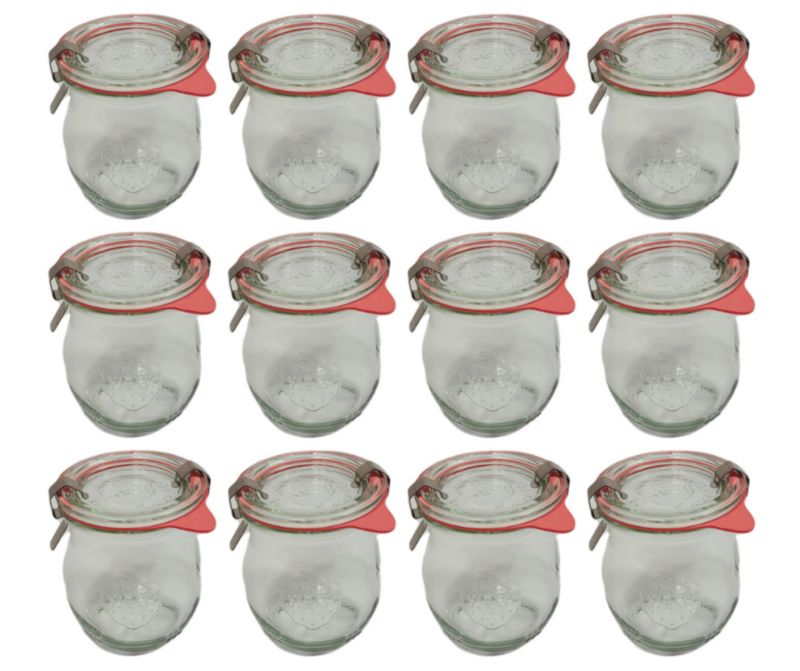 Słoiki MODO24 Weck 220 ml fi 60 tulip szklane wieka gumki zapinki 12 kpl.