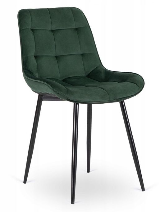 Krzesło Mebel Elite CHRIS Tapicerowane Welurowe Do Salonu Jadalni Kuchenne Czarne 1 szt