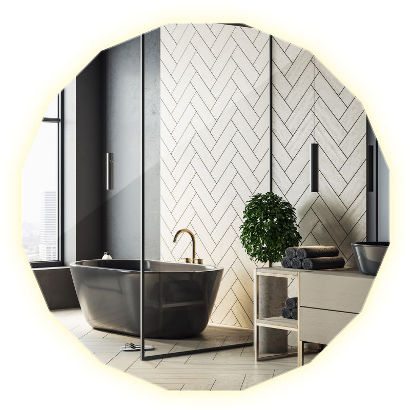 Lustro LED do Łazienki Wallfluent 50 x 50 cm Stylowe Ścienne Z Zimnym Podświetleniem 1 szt.