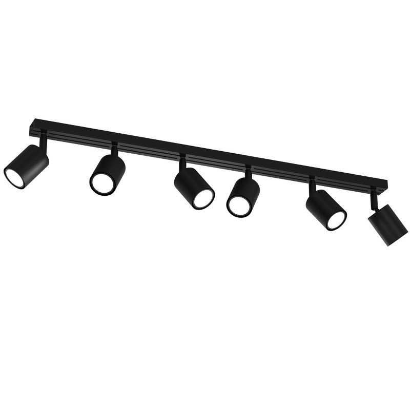Lampa sufitowa Luminex Terra czarny mat-czarny połysk Listwa z lampami 6 x GU10 x 8W wym: 15,5 x 80 x 5,5 cm - 1 szt.