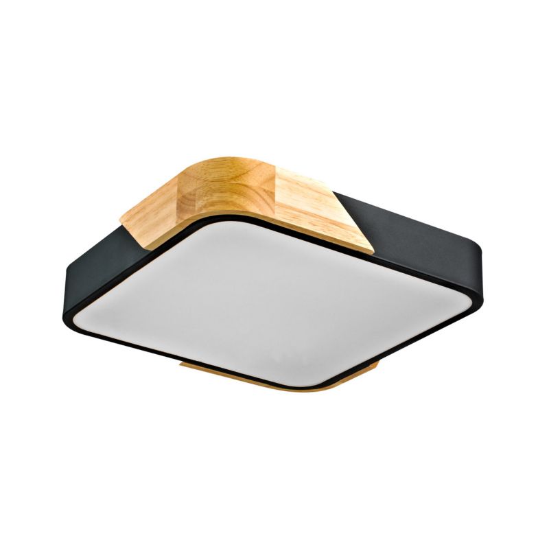 Plafon Italux Santer jasne drewno-czarny-biały LED 24W 3000K 2400lm IP20 wym: 5,5 x 32 x 32 cm drewno - 1 szt.