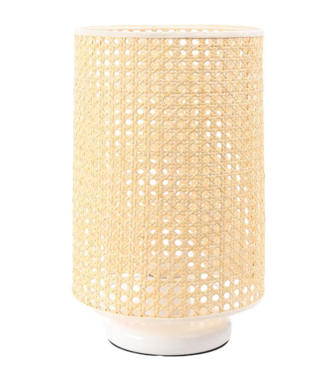 Lampa Bps Koncept stołowa BOHO LOW WHITE rattan naturalny 1 szt