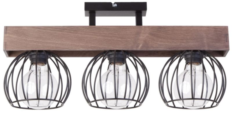 Lampa sufitowa wisząca Sigma Lighting Milan 3552 czarna-ciemne drewno dekoracyjna 3xE27 x 1 szt.