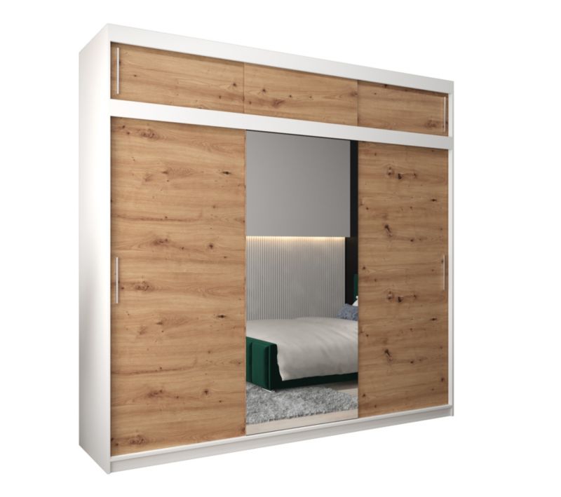 Szafa przesuwna Garderoba Abiks Tokyo 1 250 biały + artisan z nadstawką 1 szt.