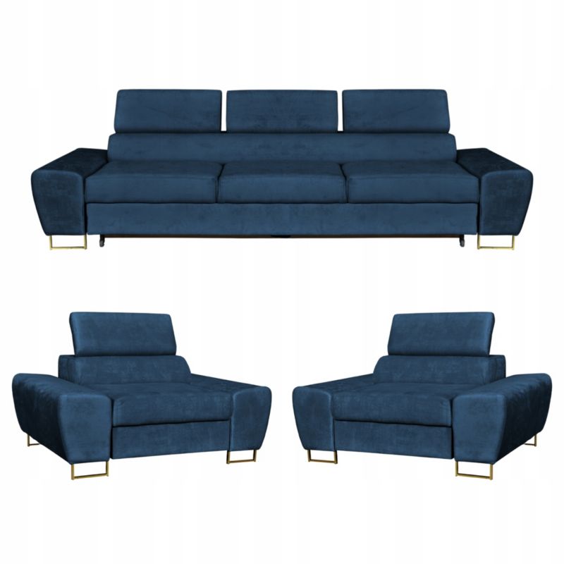 Zestaw mebli do salonu sofa i fotele Family Meble Bosso granat 1szt