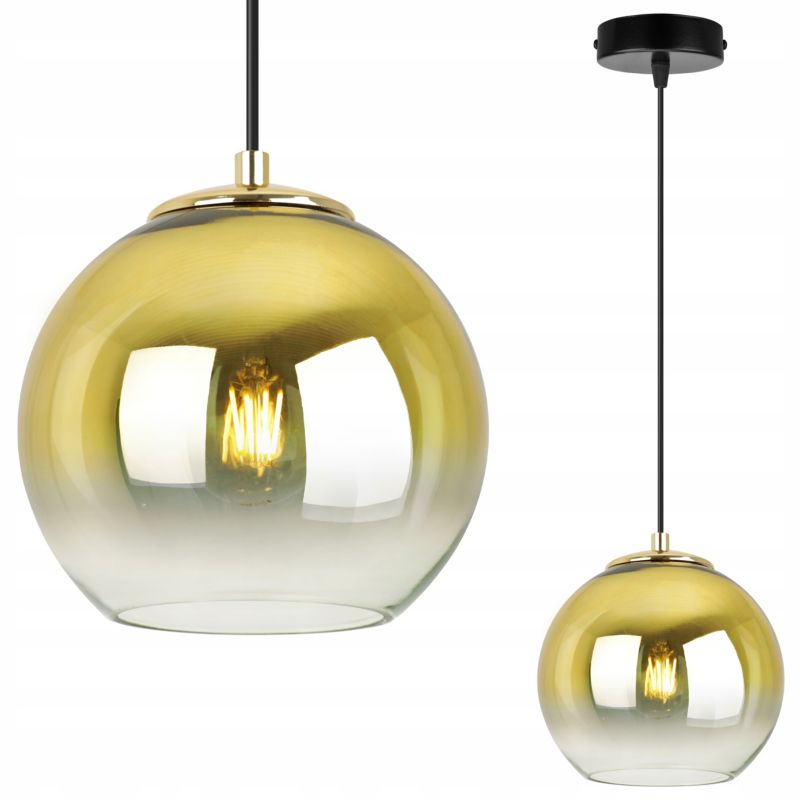 Lampa sufitowa wisząca Light Home LH Bergen Gold 1x E27 60W klosz 15cm złoty 1szt.