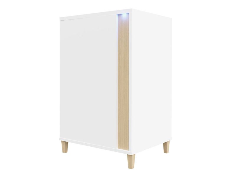 Komoda MIRJAN 24 Marco 50 prawa biały + biały połysk + okleina naturalna 1 szt.