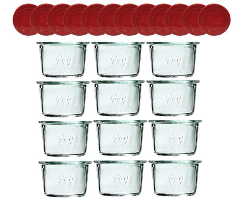 Słoiki MODO24 Weck 80 ml fi 60 mold z silikonowymi wiekami 12 kpl.