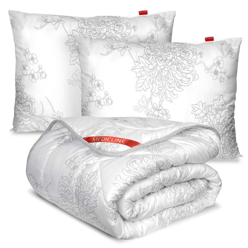 Kołdra Antyalergiczna EDANTI Całoroczna Silikon 200x220 cm Dwie Poduszki 70x80 cm Zestaw