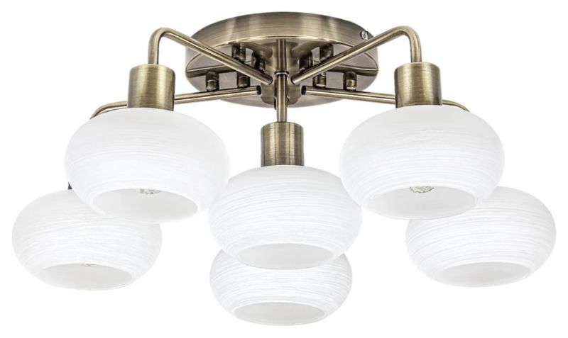 Lampa sufitowa wisząca Rabalux Sorina antyczny mosiądz wym: 20,5 x 48,5 x 48,5 cm 6xE14 x 1 szt.