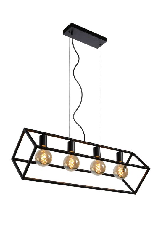 Lampa wisząca Lucide Fabian 0803 czarna minimalistyczna 4xE27 x 40W 1 szt.