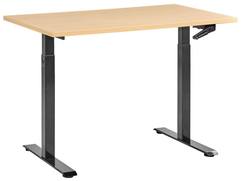 Biurko regulowane manualnie Destines Czarny/ jasny brąz 120 x 60 cm 1 szt.