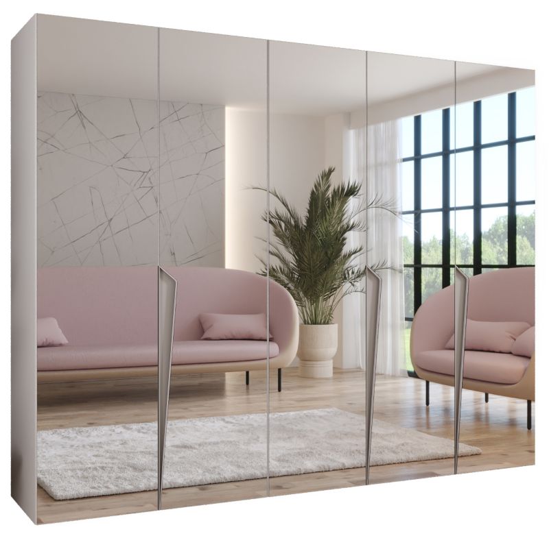 Szafa uchylna z lustrem otwierana Abiks PIANO 3 250 wys 202 cm Biały + Kaszmir 1 szt