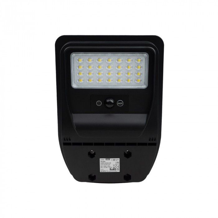 Lampa uliczna solarna Ecolight Place I Ulice czarna LED 50W 4000K 800lm Pilot IP65 wym: 30 x 21,8 x 4,4 cm - 1 szt.