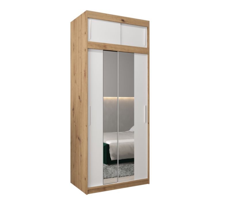 Szafa przesuwna Garderoba Abiks Tokyo 1 100 artisan + biały z nadstawką 1 szt.