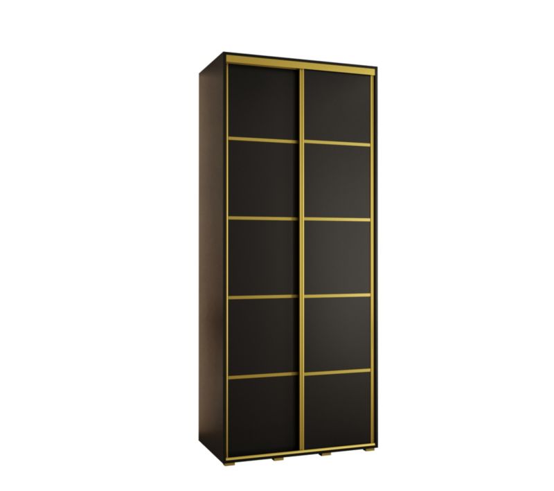 Szafa przesuwna Abiks DAVOS 4 wysoka szer.100cm gł.60cm czarny/czarny/złoty 1szt.