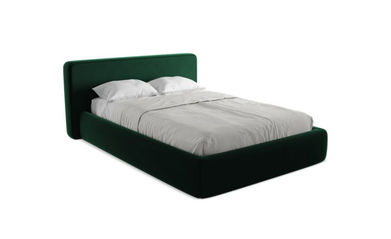 Łóżko LaMiaSofa Kiana z weluru 140x200 butelkowa zieleń 1 szt.