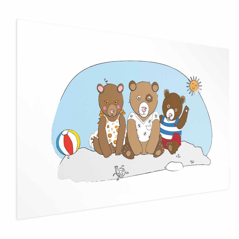 Plakat Artgeist Misie na plaży 30x21 cm bez ramy 1 szt