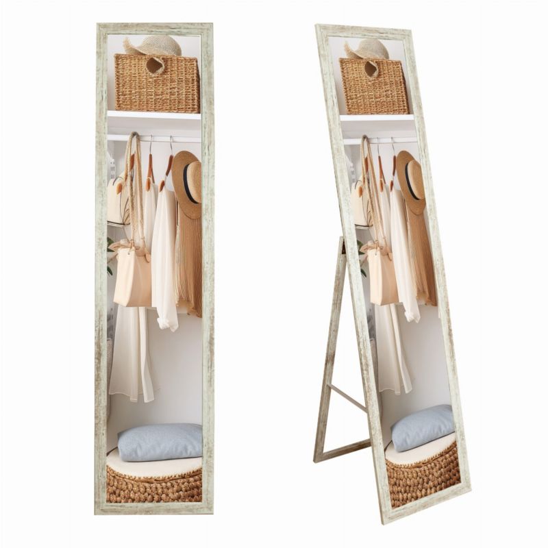 Lustro stojące BD art do garderoby skandynawskie 155x35,8 cm sosna bielona 1szt.