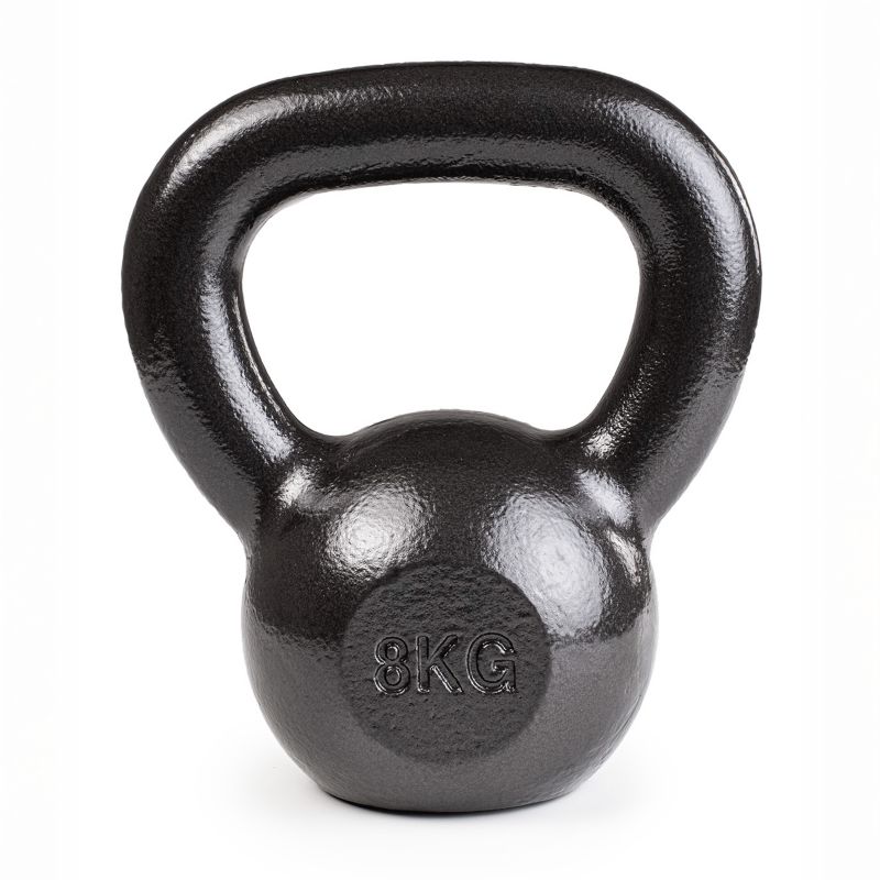 Kettlebell do treningu siłowego Pretorians o wadze 8 kg żeliwny czarny 1 szt.