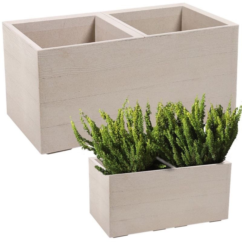 Doniczka Lamela KARO donica kwietnik 80x40x40cm imitacja drewna kawowa 1 szt.