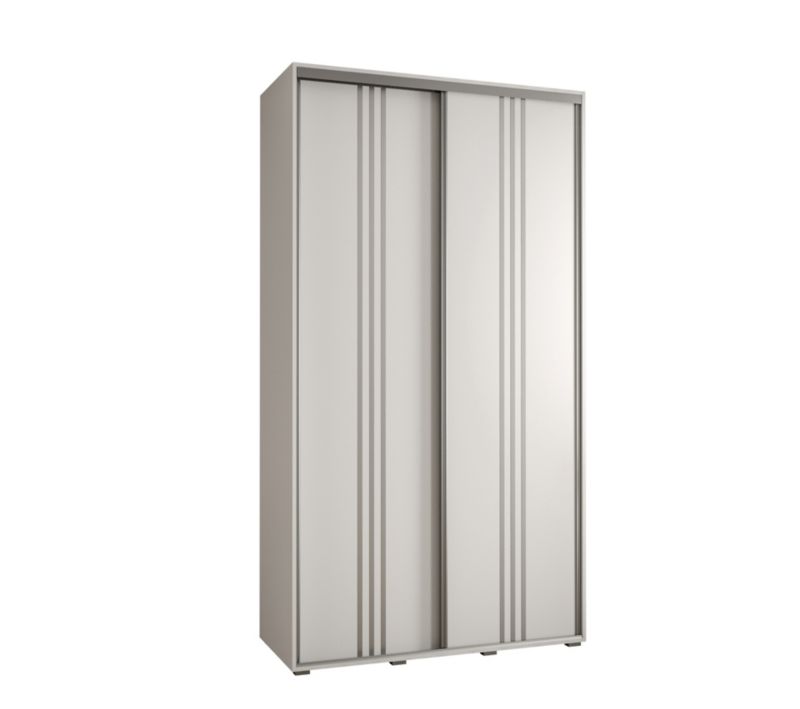 Szafa przesuwna Abiks DAVOS 6 wysoka szer.130cm gł.45cm biały/biały/srebrny 1szt.