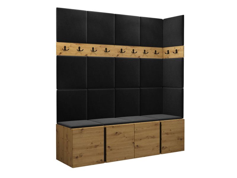 Garderoba MIRJAN 24 Orion II dąb artisan/czarny + czarny 1 kpl.