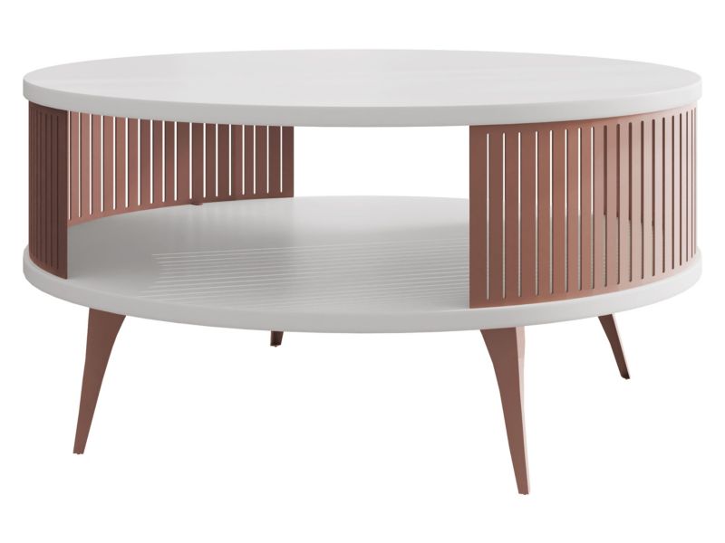 Stolik kawowy MIRJAN 24 Roenni miedziany/biel arktyczna 1 szt.