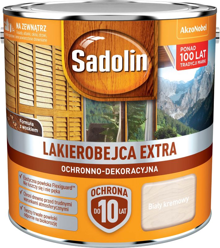 Lakierobejca Sadolin Extra biała kremowa 2,5 l