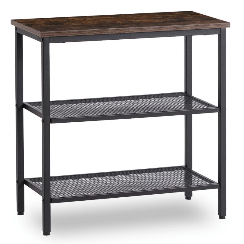 Stolik Boczny Mebel Elite CARTER Kawowy Z Półkami Regał Metalowy Na Książki Rustykalny 1 szt