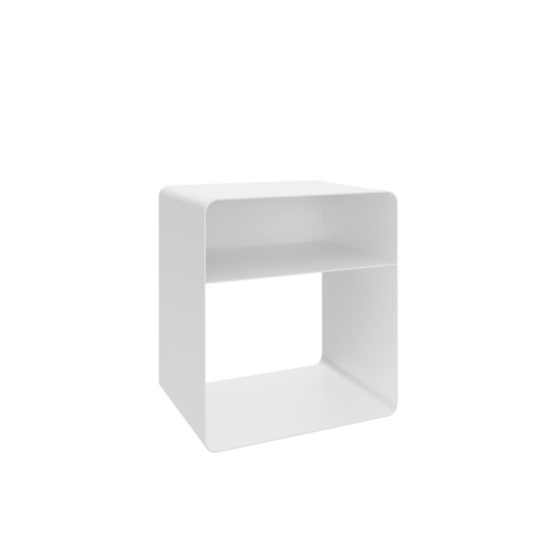 Stolik nocny z półką Bettso Aura nowoczesna do minimalistycznych wnętrz biały 1szt.