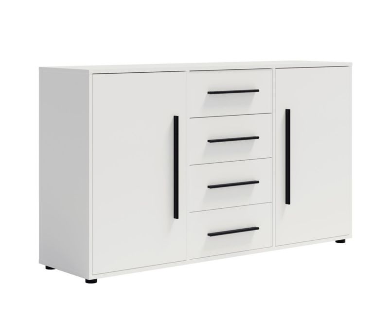 Komoda dwudrzwiowa z szufladami Bettso Maxivo nowoczesna do sypialni biały 1szt.