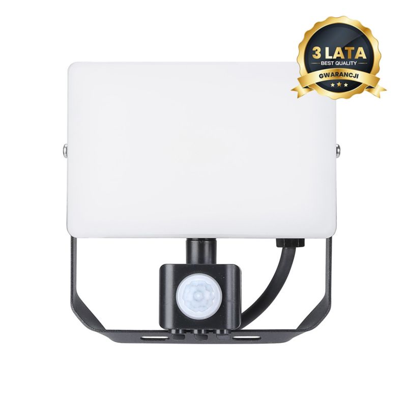 Naświetlacz LED z czujnikiem ruchu Eko-Light biało-czarny LED 30W 5000K 3000lm IP44 wym: 15,1 x 14,5 x 5,7 cm - 1 szt.