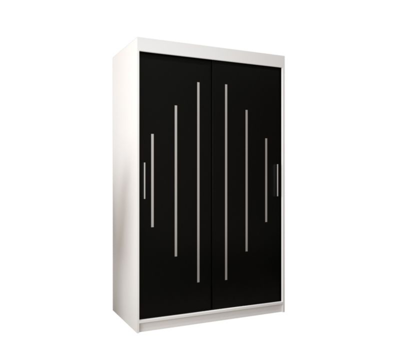 Szafa przesuwna Garderoba Abiks YORK 120 biały/czarny 1 szt.
