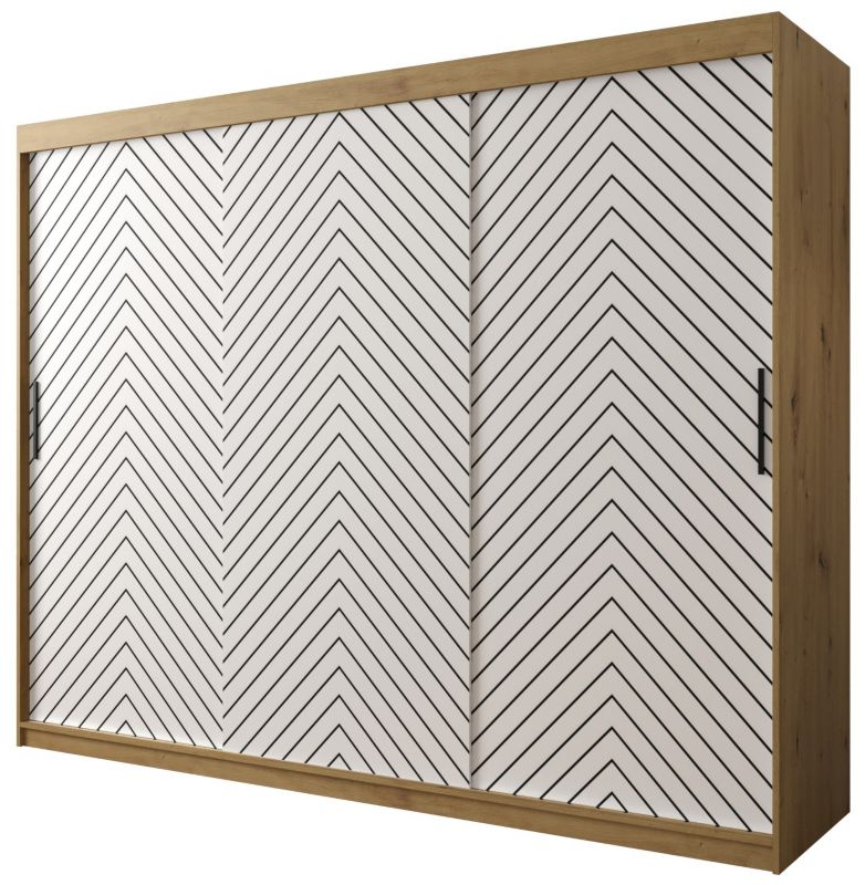 Szafa przesuwna Garderoba Abiks Jodełka 1 250 artisan + biały 1 szt.