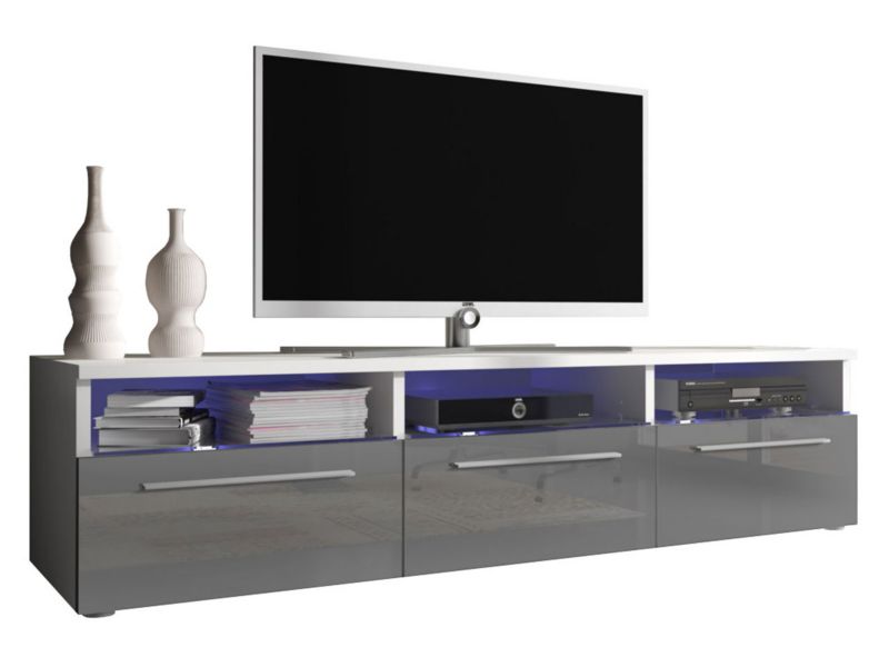 Szafka RTV MIRJAN 24 II biały + szary połysk 1 szt.