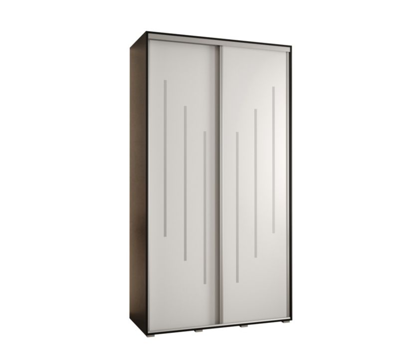 Szafa przesuwna Abiks DAVOS 8 wysoka szer.140cm gł.60cm czarny/biały/srebrny 1szt.