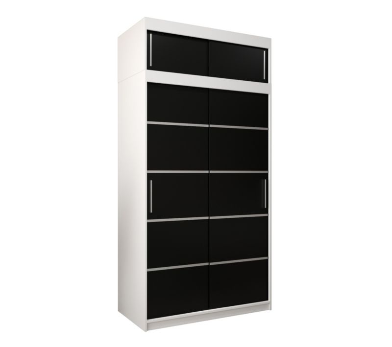 Szafa przesuwna Abiks Verona 1 120 biały + czarny z nadstawką 1 szt.