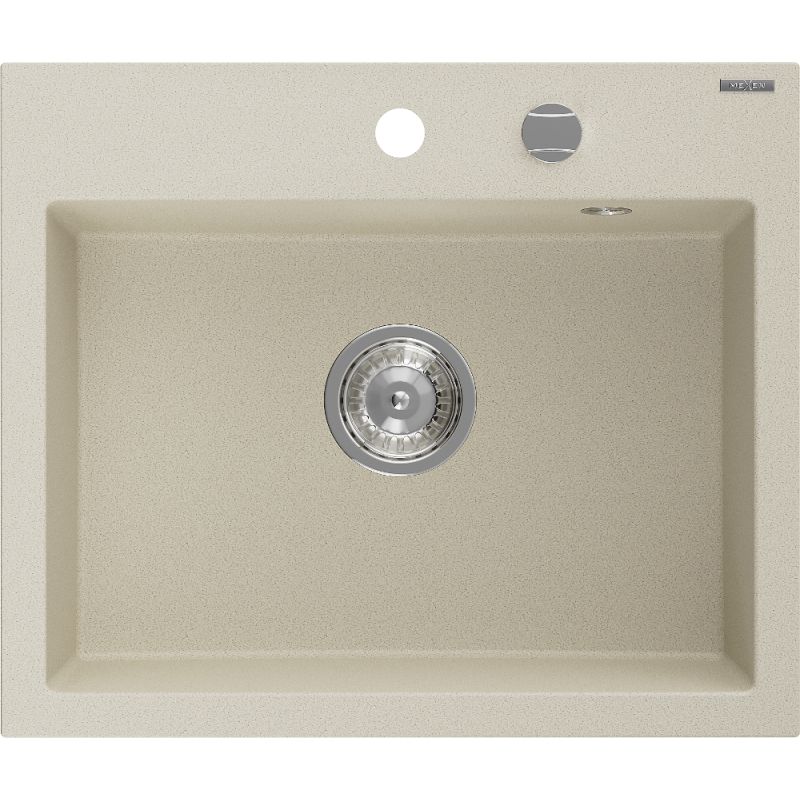 Zlewozmywak wpuszczany Mexen Oscar 1-komorowy biały 580x490 mm - 6519581000-20-B 1 szt.