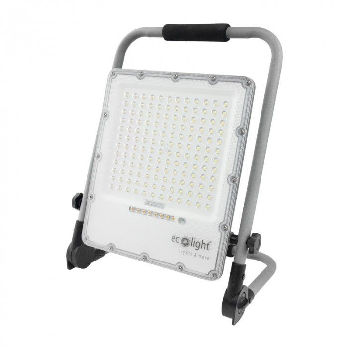 Naświetlacz przenośny Ecolight Przenośny szara LED 100W 5000K 2340lm hermetyczna IP65 wym: 41,5 x 28,5 x 5,5 cm - 1 szt.